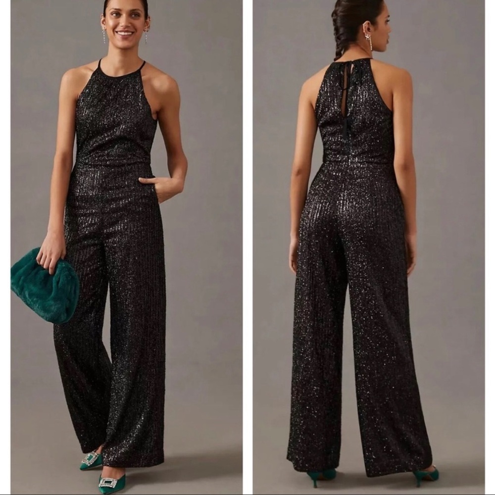 Anthropologie Wide Leg Disco Jumpsuit by Maeve NWT